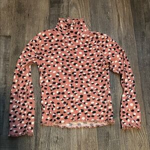 Stylish Pink and Black Polka Dot Kids' Sweater